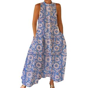 Mono Informal de Verano 100% Algodón, Estampado Floral a Mano, Tejido Suave con Cierre de Cremallera para Primavera/Verano, Adultos BPJS079 - Product Image 1