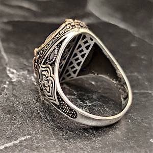 Anillo de Plata de Ley 925 de Estilo Vintage para Hombre con Gema de Zafiro Azul Oscuro, Anillo Hecho a Mano de Estilo Étnico - Product Image 6