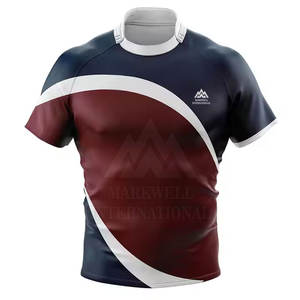 Concevez Votre Propre Logo Demi Manches Rugby Jersey Vente Chaude Confortable Unisexe Rugby Jersey - Product Image 1