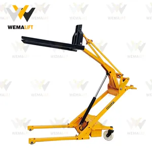 GL 500kg Electric Lift Curved Boom Pallet Truck Stacker Forklift Out Door Drum Equipment Stacker