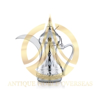 Ensemble de cafetières arabes Dallah avec couvercle (laiton, acier inoxydable, céramique) – Durable pour le service du café et du thé – Couleur personnalisable – Pour la maison et l'hôtel