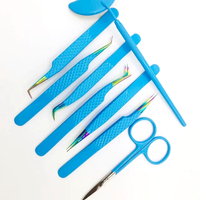 Pince à épiler de précision pour extensions de cils, 12 mm, en acier inoxydable de haute qualité, légère, avec revêtement en poudre rose clair à 90 degrés, côté arrière