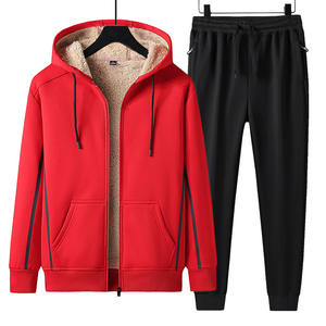 Conjunto de Sudadera con Capucha y Pantalones Deportivos para Hombre, Talla Grande, Traje Deportivo Grueso, Informal, para Invierno - Product Image 2