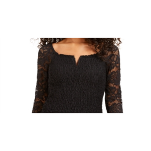 Top in Pizzo Nero con Arricciature Crave Fame Junior, Cotone Satinato, Vestibilità Ampia, Stile Vintage, Taglie dalla S alla XL, per Feste e Stagione Estiva - Product Image 2