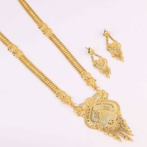 Wholesale Traditional Floral Design 14K 18K 24K <b>Gold</b> Plated Orthodox Religious Jewelry Set Brass <b>Gold</b> Filled Link <b>Chain</b> Jewelry - Product Image 2