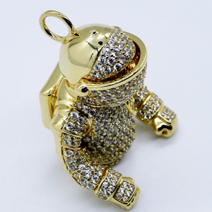 Mejor Oferta, Colgante de Astronauta con Incrustaciones de Moissanita VVS, Chapado en Oro sobre Plata 925, Joyería Personalizada de Fabricante - Product Image 5