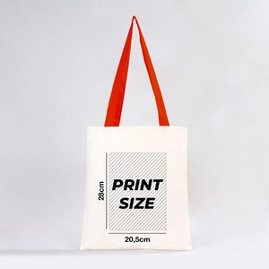 Custom 14 X 16 (35x40 Cm) 10 oz Canvas <b>Purse</b> with <b>Red</b> Handles Washable Feature - Product Image 3