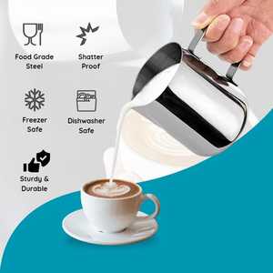 Pichet à lait portable et réutilisable en acier inoxydable, machine à cappuccino, pot à lait en métal, vente en gros - Product Image 4