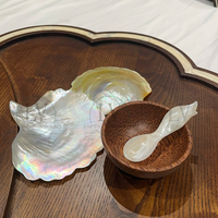 Ensemble de vaisselle de luxe en nacre, accessoires décoratifs en coquillage, ornement de table en nacre naturelle, design côtier pour la maison et la cuisine LAC VIET