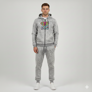 Chándales desgastados personalizados con diamantes de imitación para hombre, conjuntos de 2 Uds., sudaderas con capucha, chándales para correr, ropa informal, chándales de lana para invierno - Product Image 2