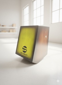 SOLOBEAT Cube audio portable sans fil en bois moderne avec LED avant, fabriqué à la main, haut-parleur de cajon - Product Image 2