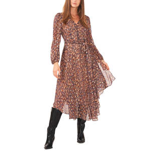 Vestito lungo elegante da donna Vince Camuto con cintura, orlo asimmetrico, blu, lavorato all'uncinetto, taglia XXS, traspirante e alla moda per serate in discoteca e vacanze - Product Image 1