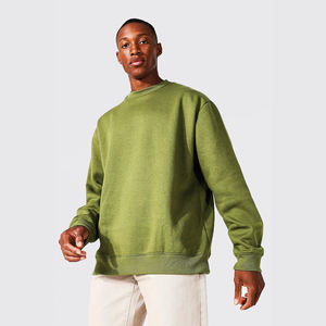 Sudadera de alta calidad con cuello redondo, forro polar de poliéster/algodón de 220g, transpirable, estilo oversize, para gimnasio y ropa urbana para hombre. - Product Image 4