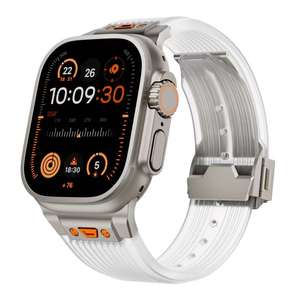 <span class=keywords><strong>Bracelet</strong></span> intelligent en titane pour hommes, avec silicone liquide, caoutchouc, acier inoxydable, luxe, pour montre <span class=keywords><strong>Apple</strong></span>, 49mm - Product Image 2