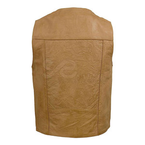 Chalecos de cuero de moda personalizados transpirables de alta calidad diseño elegante Chaleco de cuero genuino para hombres - Product Image 5