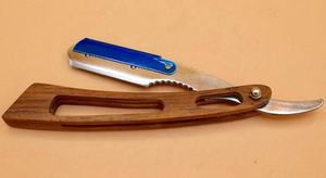 Navaja de Afeitar Recta de Acero Inoxidable con Mango de Madera y Hoja Reemplazable con Logotipo Personalizado - Product Image 5