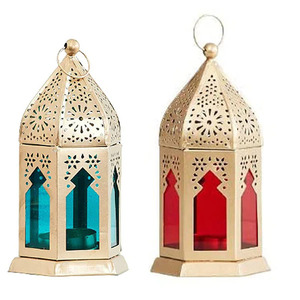 Lanternes avec cadre en métal pour décor intemporel Lanternes en verre d'inspiration vintage avec cadre en métal durable - Product Image 2