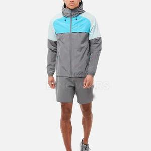 Ensemble coupe-vent et court en polyester et nylon avec fermeture éclair Baggy personnalisé nouvelle mode Survêtement coupe-vent pour hommes - Product Image 1