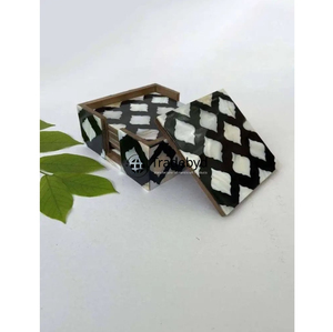 Posavasos con incrustaciones de fregona hecho a mano de lujo Tradebyd, accesorio de mesa artístico elegante para regalar - Product Image 4