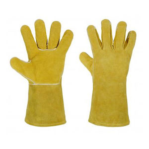 Guantes de soldadura de cuero cómodos de alta calidad para hombres, precio barato, guantes de soldadura de cuero para hombres que trabajan a la venta, servicio OEM - Product Image 4