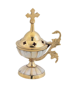 Quemador de incienso de latón con acabado de plata, accesorios religiosos, quemador de incienso de Metal, hecho a mano quemador de incienso, regalos - Product Image 4