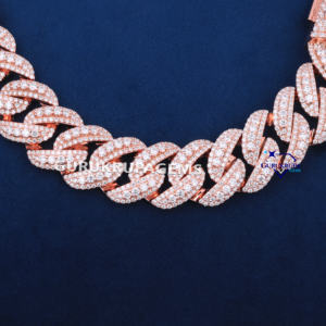 Cadena de eslabones cubanos de 20 MM de alta calidad, oro rosa de 14 quilates con diamantes cultivados en laboratorio, collares de diseño único personalizados para Unisex - Product Image 4