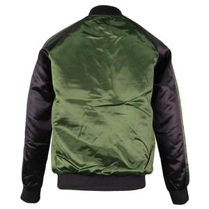 Veste bomber de qualité personnalisée pour hommes, tissu satiné, broderie en chenille, veste de baseball, veste universitaire pour hommes - Product Image 3