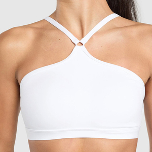 Soutien-gorge de sport simple sans couture pour femmes, best-seller, haut de yoga de haute qualité, respirant, logo sur le devant, soutien moyen, personnalisé - Product Image 4