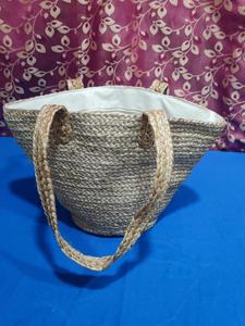 Fourre-tout en jute terreux 16 "x 11" avec fermeture à glissière Sacs à main durables et écologiques - Product Image 6