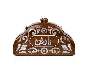 Exquisite Handmade <b>Islamic</b> Bridal Clutch Bag Custom Mother Pearl Inlay Embroidered Detailing Modern Portable Wedding <b>Gifting</b> - Product Image 4
