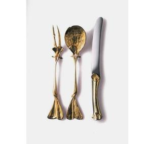 Cubiertos artesanales de metal chapado en oro Juego de comedor elegante hecho a mano - Product Image 4