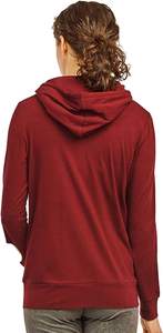 Sweat à capuche léger pour femme, chaud pour l'hiver, fermeture éclair, respirant, anti-boulochage, polyester/coton, haute qualité, logo personnalisé, conception OEM - Product Image 3