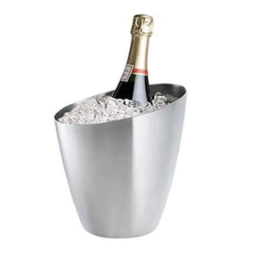 Seau refroidisseur de vin en aluminium poli finition réfléchissante de luxe améliorant l'expérience de service du vin disponible au prix de gros - Product Image 6
