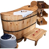 Bañera de madera barata independiente, bañera de madera con logotipo personalizado, bañeras de madera, bañera de hidromasaje portátil, superventas, hecha en Vietnam