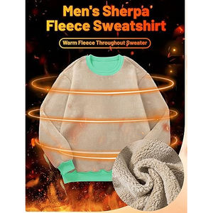 เสื้อสเวตเตอร์คอกลมของผู้ชายเสื้อขนแกะสำหรับทุกเพศเสื้อถักโลโก้400Gsm สีล้วน - Product Image 2