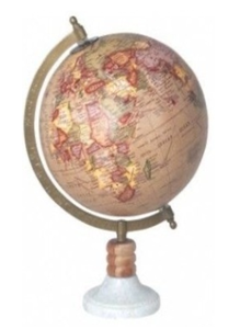 Globe du monde en métal fait à la main indien à la mode bleu avec Globe décoratif de table de bureau et d'école enduit de poudre noire à vendre - Product Image 5