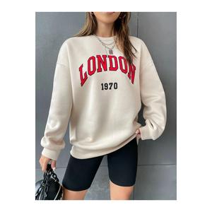 Felpa Oversize girocollo stampata London da donna