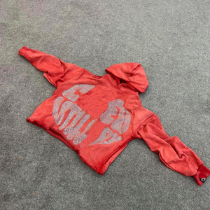 OEM Diseño de alta calidad Tendencia Rhinestone Streetwear Oversize Sudaderas Hombre Custom Heavyweight Boxy Diamond Hoodies Hombres - Product Image 1