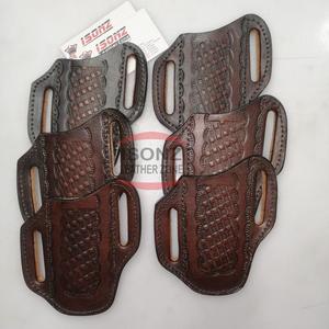 Genuine <b>Leather</b> Knife Sheath Holster Horizontal Carry <b>Leather</b> Sheath for <b>Belt</b> Edc Pocket Organizer for Men - Product Image 2