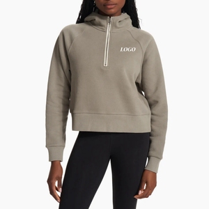 Sudaderas con capucha de mezcla de algodón suave para mujer de alta calidad, ropa de calle informal transpirable antiarrugas para otoño, técnica lavada con hombros caídos - Product Image 3