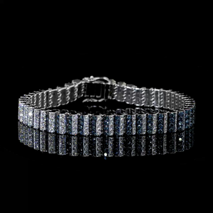 VVS Moissanite Blue Diamond <b>Fine</b> <b>Bracelets</b> & Bangles Luxury High Quality S925 Silver Hip Hop Style <b>Fine</b> Chain & Link <b>Bracelets</b> - Product Image 1