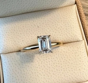 Beautiful E Color Emerald Cut Lab Grown Diamond <b>Ring</b> 925 Sterling Silver <b>Ring</b> Engagement <b>Ring</b> Gift for Her for <b>Men</b> & Women - Product Image 3