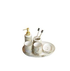 Conjunto de baño con diseño de incrustaciones de hueso, accesorios de baño, conjunto de accesorios de baño y forma de jabón y botella con venta - Product Image 2