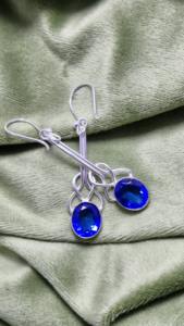 Boucles d'oreilles en Tanzanite en argent sterling 925 faites à la main très demandées, design celtique bohème, bijoux à prix avantageux - Product Image 2