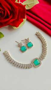 ชุดเพชรอเมริกันที่สวยงามสร้อยคอหรูหราคุณภาพระดับพรีเมียมพร้อมต่างหูดีไซน์ล่าสุดสวมใส่น้อยที่สุดเหมาะสำหรับงานปาร์ตี้ - Product Image 6