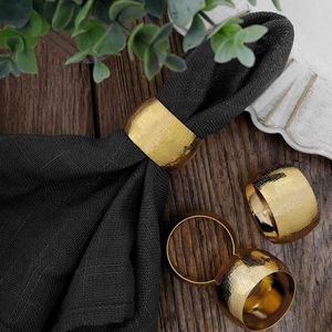 Ensemble de porte-serviettes en métal doré minimaliste de qualité supérieure, texture martelée, pour réceptions de mariage élégantes, restaurants et décoration intérieure - Product Image 6