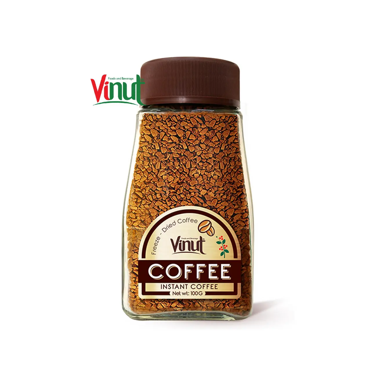 Hochwertiger gefrier getrockneter Instant kaffee in großen 100g Glasgefäßen Lieferanten und Hersteller