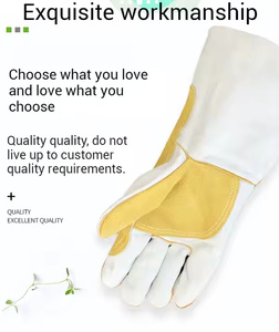 Guantes protectores de cuero de vaca de alta calidad 2025 Guantes de soldadura resistentes a la abrasión de Seguridad Premium para uso diario - Product Image 5