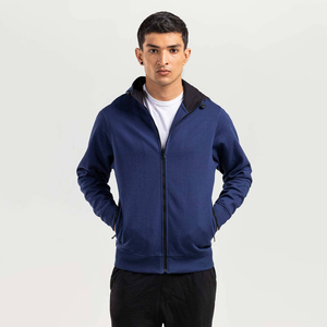 Manches marron fermeture éclair sweats à capuche hommes coupe régulière sweat à capuche 100% coton sweats à capuche usine en vrac en gros - Product Image 1