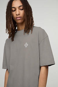 T-shirt en coton surdimensionné pour homme 2025, broderie personnalisée, motif original, 220g, streetwear haut de gamme, séchage rapide, écologique, respirant - Product Image 3